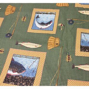 Warren Kimble Meadowbrook Fishing Fabric Cotton 1/2 yard x 44" VIP Cranston